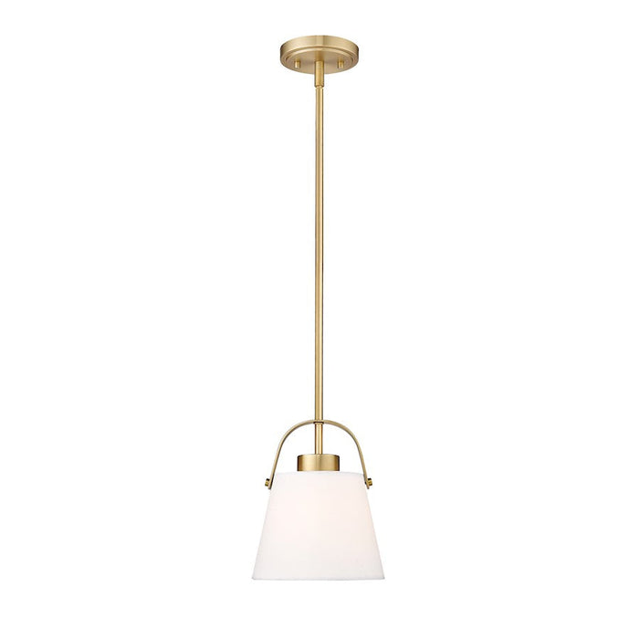 Z-Lite Z-Studio Linen Pendant 1 Light 8" Pendant, Brass/Ivory - 743P8-HBR