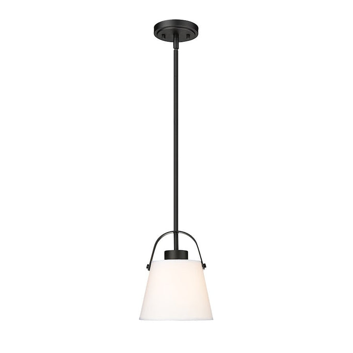 Z-Lite Z-Studio Linen Pendant 1 Light 8" Pendant, Matte Black/Ivory - 743P8-MB