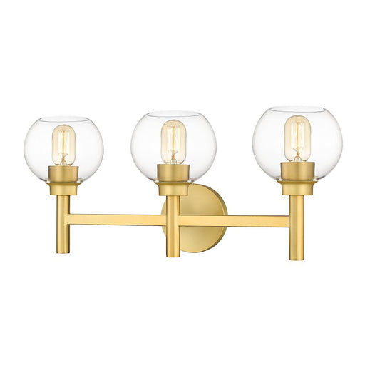 Z-Lite Sutton 3 Light Vanity, Brushed Gold/Clear - 7502-3V-BG