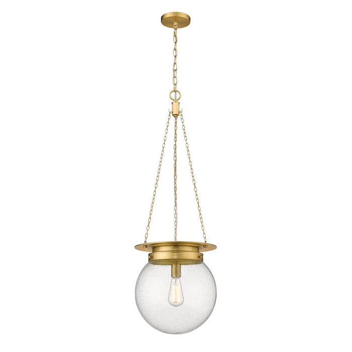 Z-Lite Calhoun 1 Light 13" Pendant, Heritage Brass/Clear Seedy - 7506P13-HBR