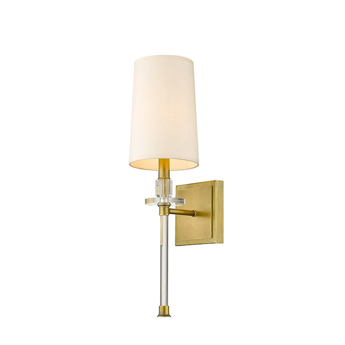 Z-Lite Sophia 1 Light 20.25" Wall Sconce, Rubbed Brass, Beige - 803-1S-RB