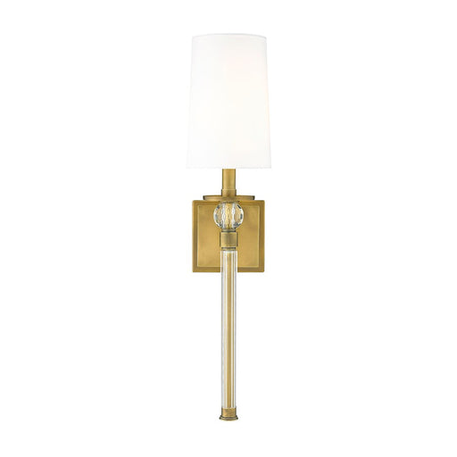 Z-Lite Mia 1 Light 24" Wall Sconce, Rubbed Brass/White