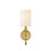 Z-Lite Ella 1 Light 15" Wall Sconce, Rubbed Brass/White