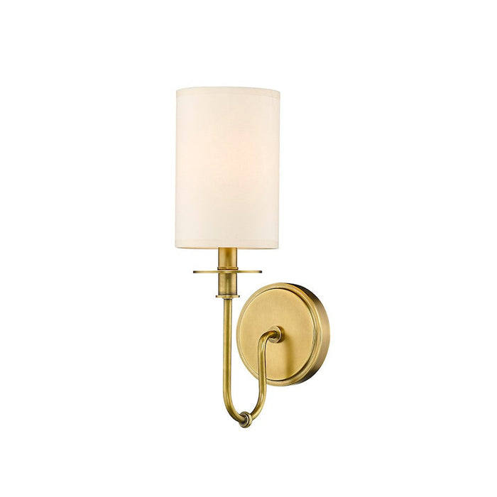 Z-Lite Ella 1 Light 15" Wall Sconce, Rubbed Brass/White