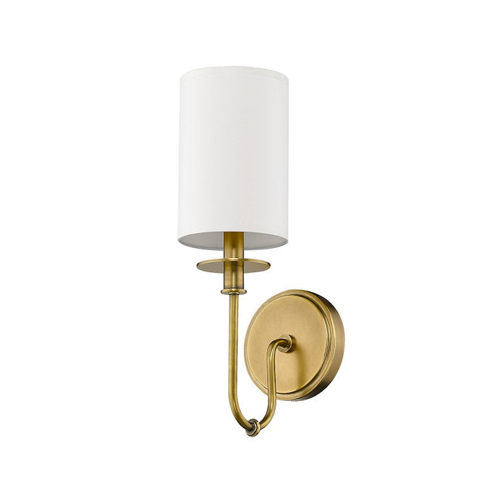 Z-Lite Ella 1 Light 15" Wall Sconce, Rubbed Brass/White