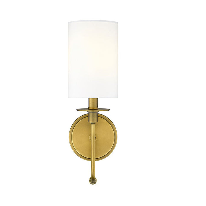 Z-Lite Ella 1 Light 15" Wall Sconce, Rubbed Brass/White