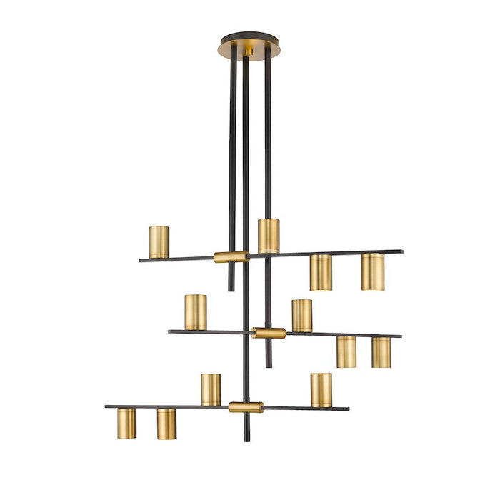 Z-Lite Calumet 12 Light Chandelier in Matte Black/Olde Brass - 814-12MB-OBR