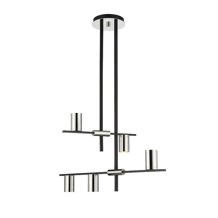 Z-Lite Calumet 5 Light Chandelier in Mate Black/Polished Nickel - 814-5MB-PN