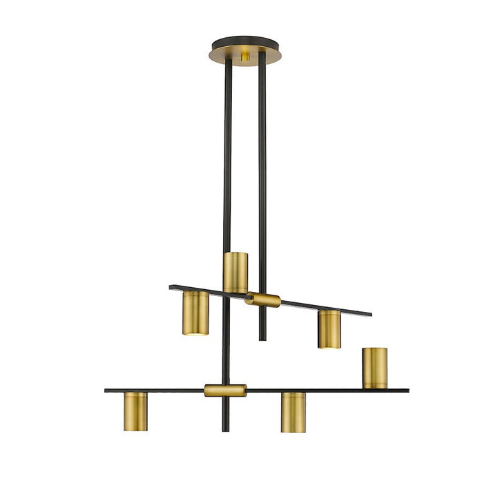 Z-Lite Calumet 6 Light Chandelier in Matte Black/Olde Brass - 814-6MB-OBR