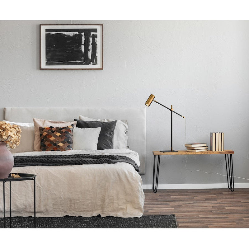 Z-Lite Calumet 1 Lt Table Lamp, Black + Olde Brass/Olde Brass