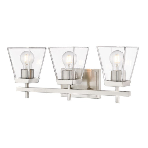 Z-Lite Lauren 3 Light Vanity, Brushed Nickel/Clear - 819-3V-BN