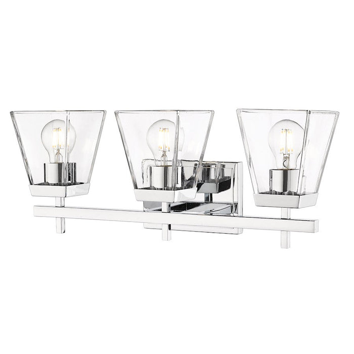 Z-Lite Lauren 3 Light Vanity, Chrome/Clear - 819-3V-CH