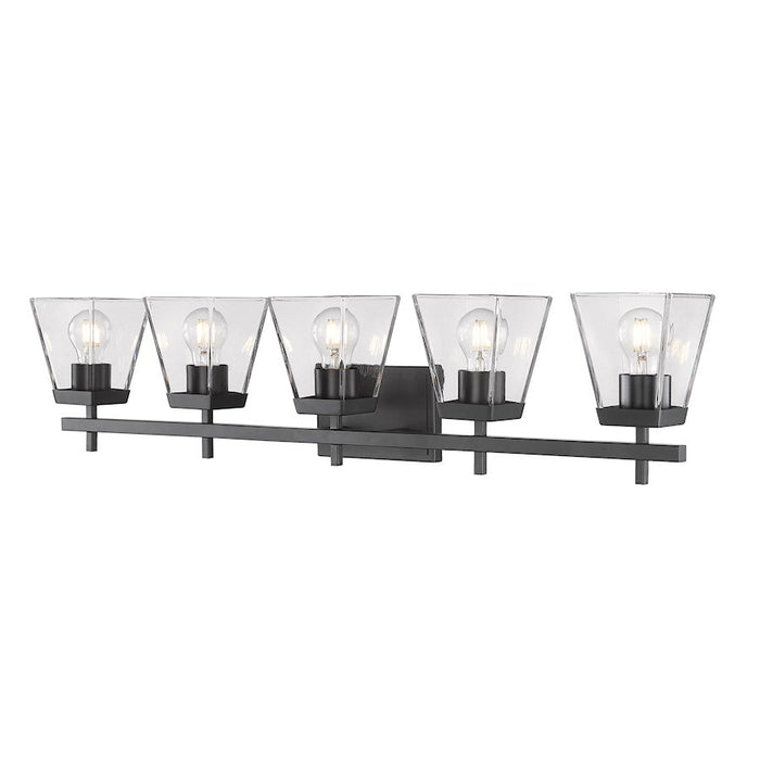 Z-Lite Lauren 5 Light Vanity, Matte Black/Clear - 819-5V-MB