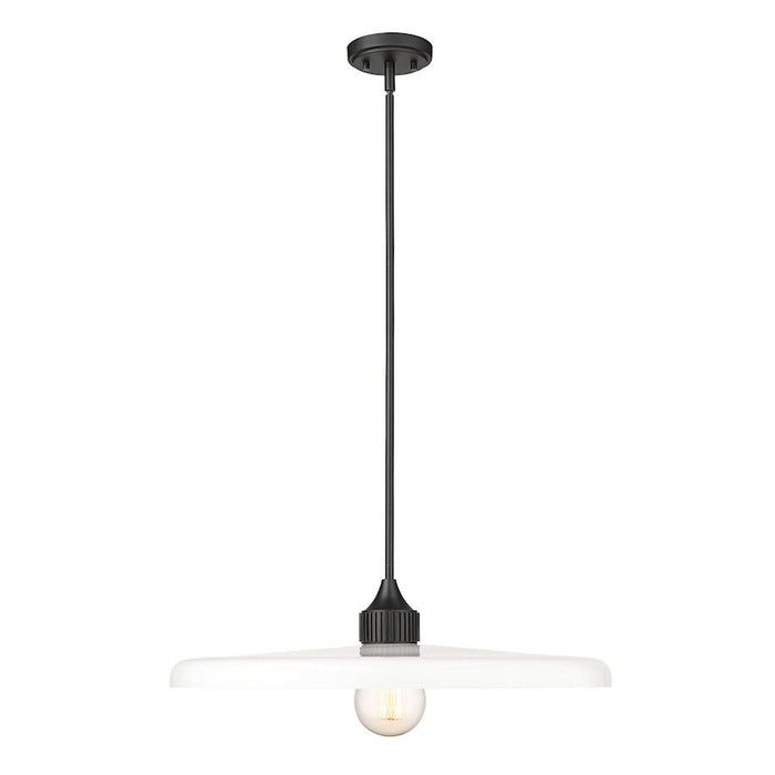 Z-Lite Paloma 1 Light Pendant, Matte Black/Gloss Opal - 820P24-MB