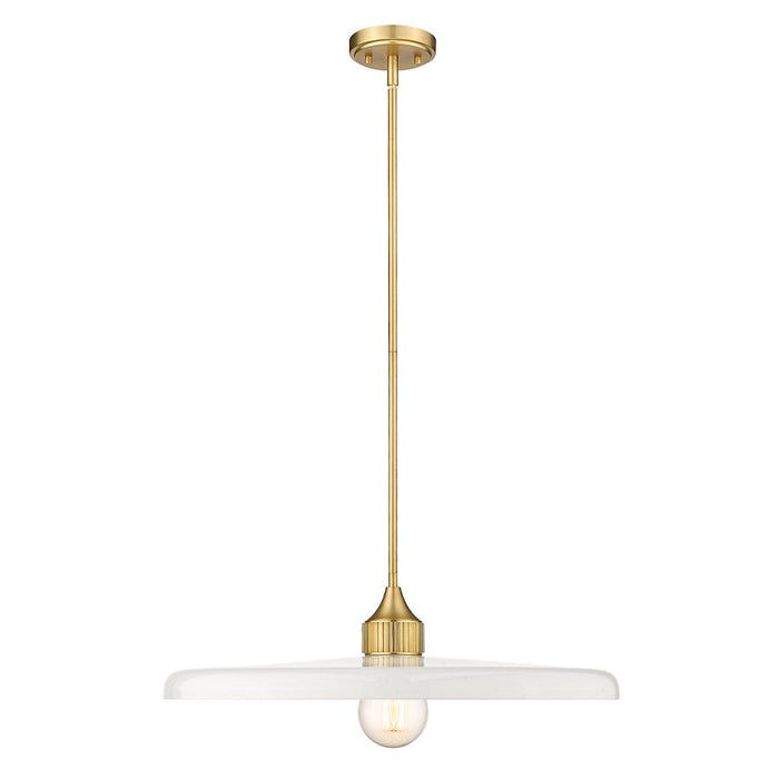 Z-Lite Paloma 1 Light Pendant, Olde Brass/Gloss Opal - 820P24-OBR