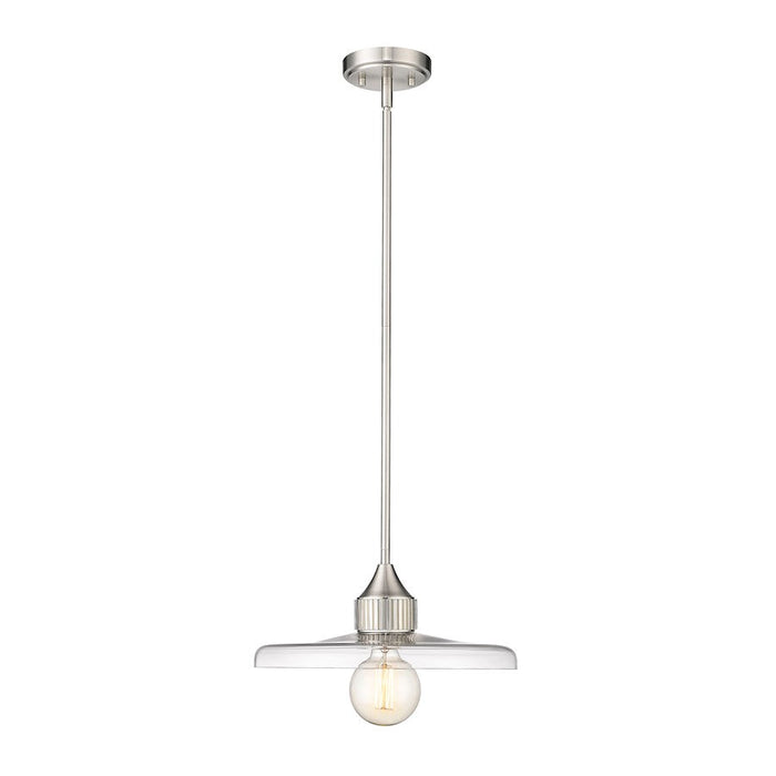 Z-Lite Paloma 1 Light 18" Pendant, Brushed Nickel/Clear - 821P14-BN