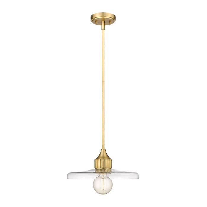 Z-Lite Paloma 1 Light 18" Pendant, Olde Brass/Clear - 821P14-OBR