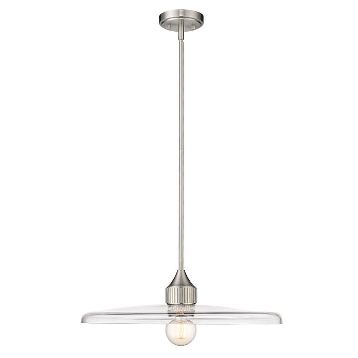 Z-Lite Paloma 1 Light Pendant, Brushed Nickel/Clear - 821P24-BN