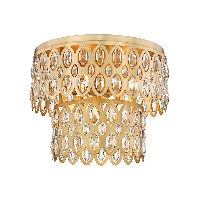 Z-Lite Dealey Flush Mount, Heirloom Brass/Heirloom Brass