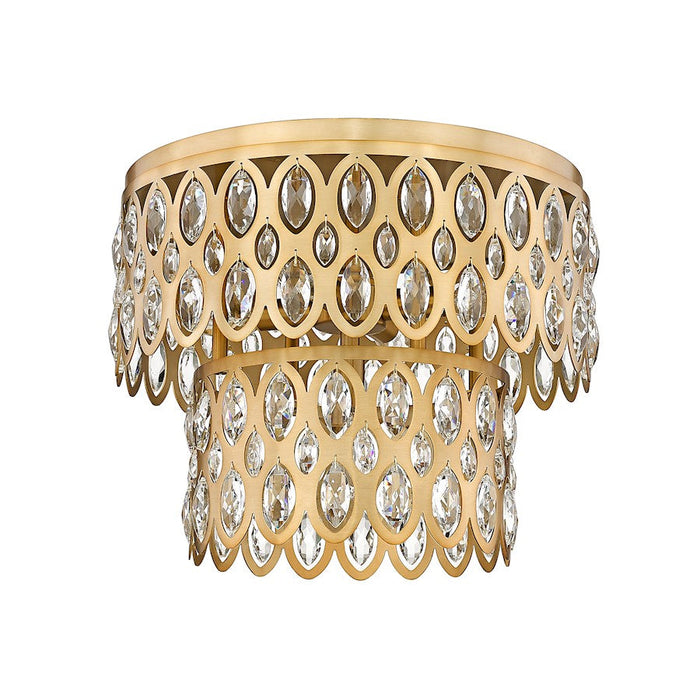 Z-Lite Dealey Flush Mount, Heirloom Brass/Heirloom Brass