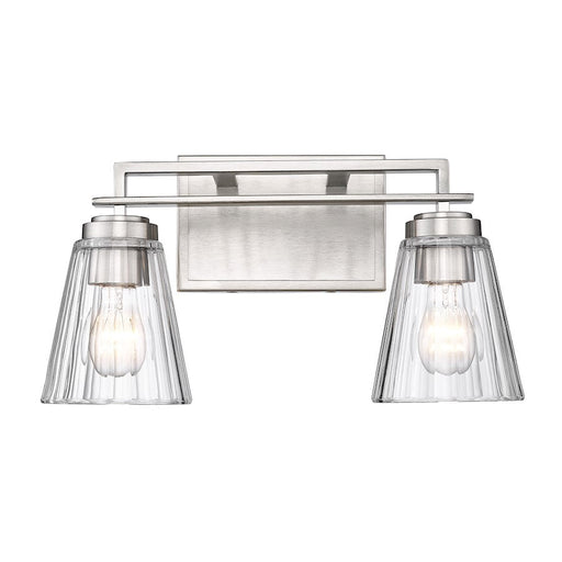 Z-Lite Lyna 2 Light Vanity, Brushed Nickel/Clear - 823-2V-BN