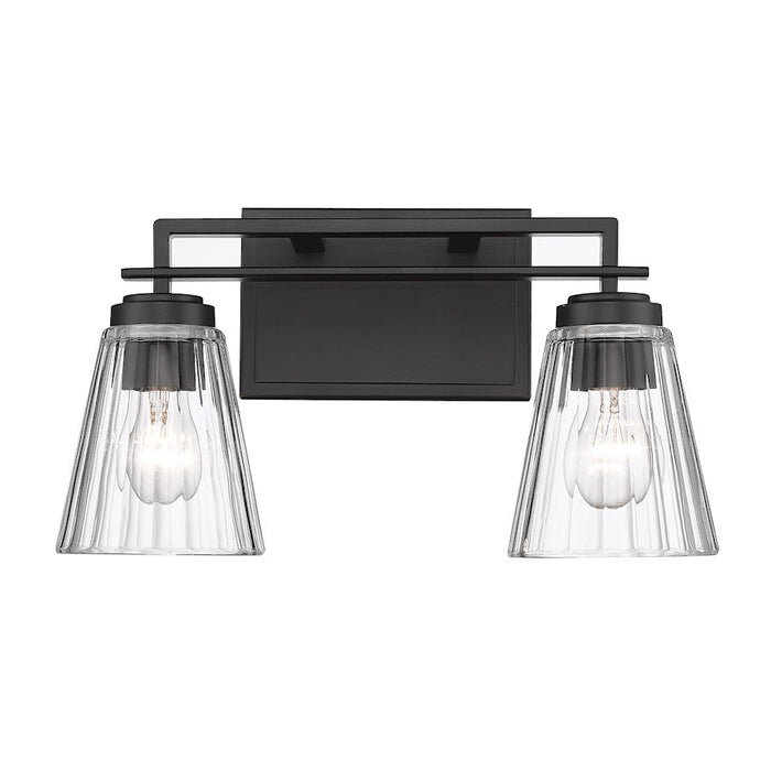 Z-Lite Lyna 2 Light Vanity, Matte Black/Clear - 823-2V-MB