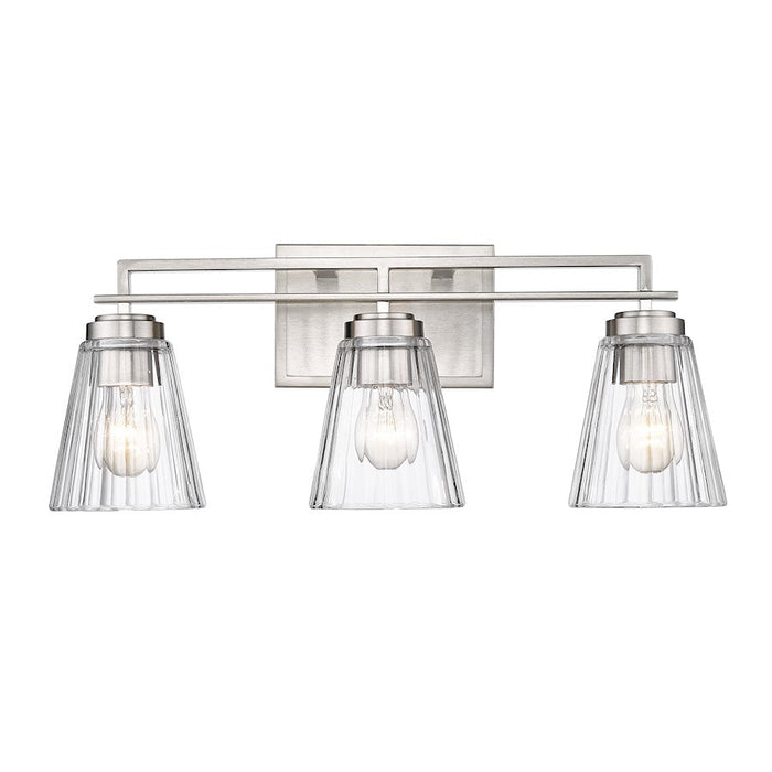 Z-Lite Lyna 3 Light Vanity, Brushed Nickel/Clear - 823-3V-BN