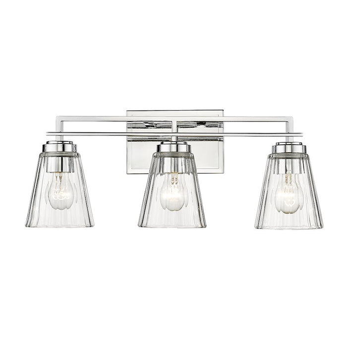 Z-Lite Lyna 3 Light Vanity, Chrome/Clear - 823-3V-CH