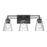 Z-Lite Lyna 3 Light Vanity, Matte Black/Clear - 823-3V-MB