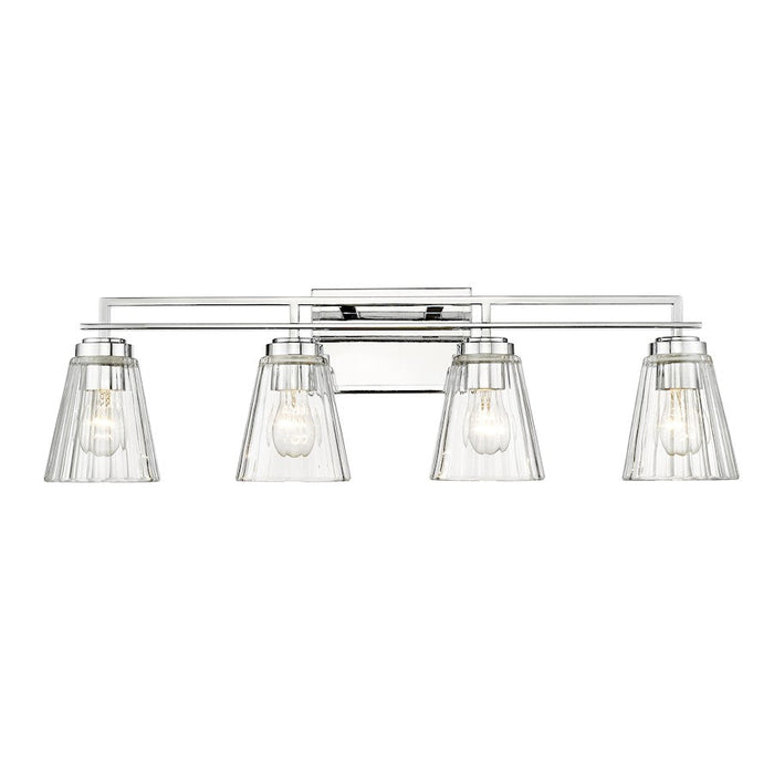 Z-Lite Lyna 4 Light Vanity, Chrome/Clear - 823-4V-CH