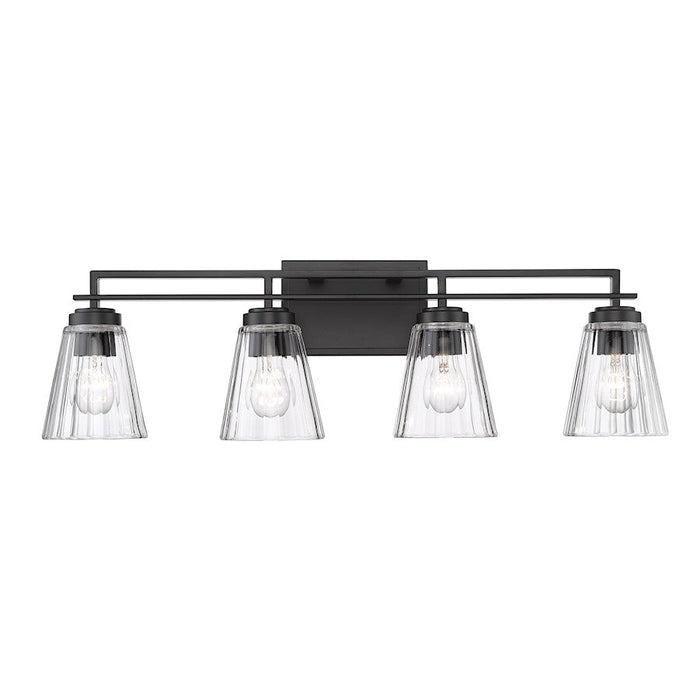 Z-Lite Lyna 4 Light Vanity, Matte Black/Clear - 823-4V-MB