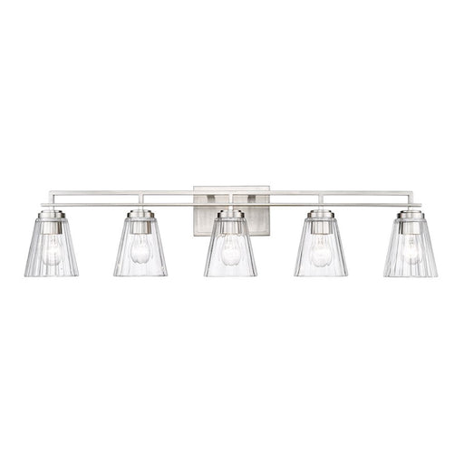 Z-Lite Lyna 5 Light Vanity, Brushed Nickel/Clear - 823-5V-BN