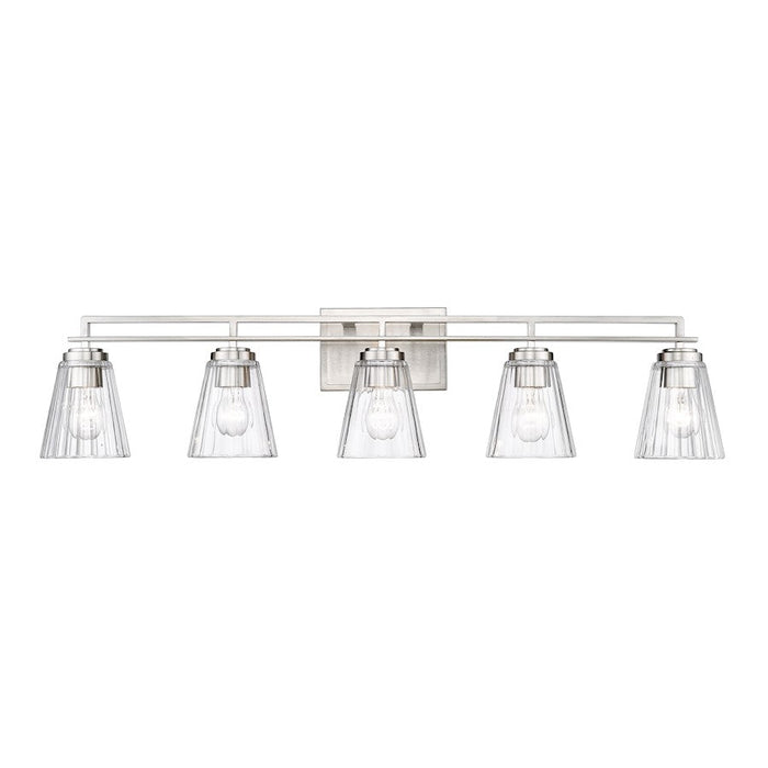 Z-Lite Lyna 5 Light Vanity, Brushed Nickel/Clear - 823-5V-BN