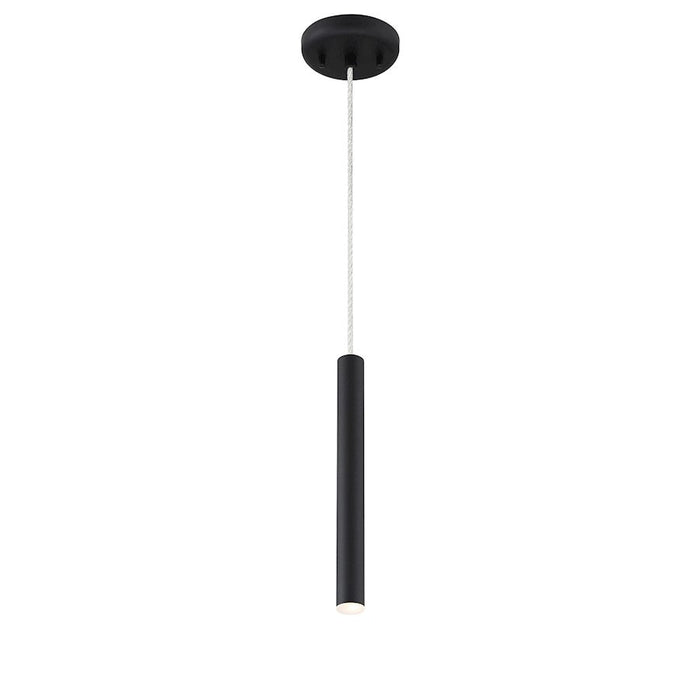 Z-Lite Forest 1 Light 12" Mini Pendant, Matte black/Matt black - 917MP12-MB-LED