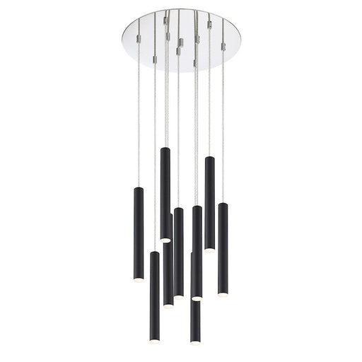 Z-Lite 9 Light Forest RCH 12" Island/Billiard, Matte Black - 917MP12-MB-LED-9RCH
