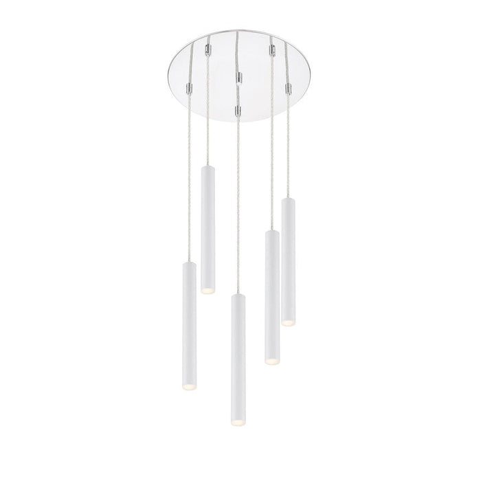 Z-Lite 5 Light Forest 12" Island/Billiard, Matte White - 917MP12-WH-LED-5RCH