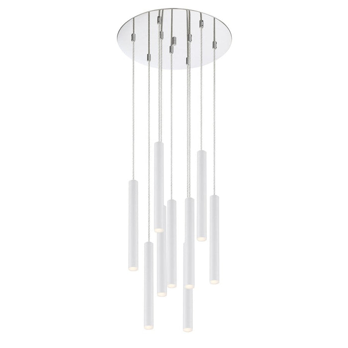 Z-Lite 9 Light Forest RCH 12" Island/Billiard, Matte White - 917MP12-WH-LED-9RCH