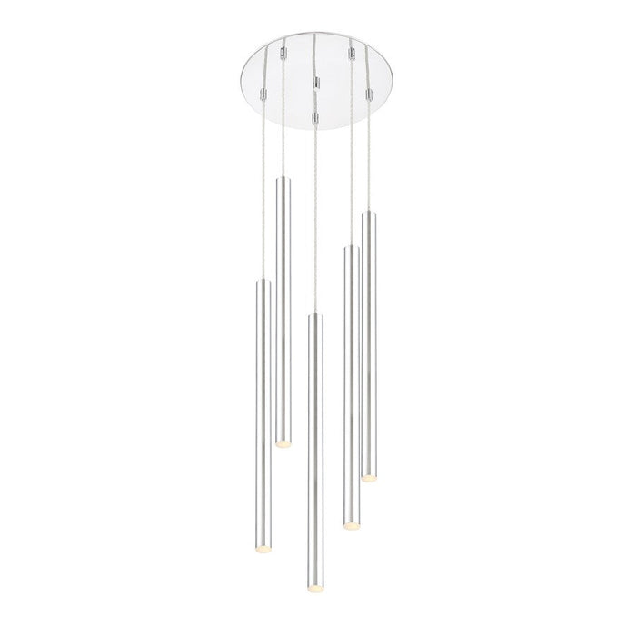 Z-Lite 5 Light Forest 24" Island/Billiard, Chrome - 917MP24-CH-LED-5RCH