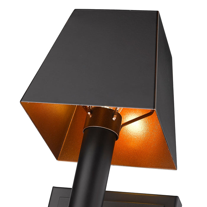 Golden Lighting Messina 1-LT Sconce, Black/Black Metal/Copper