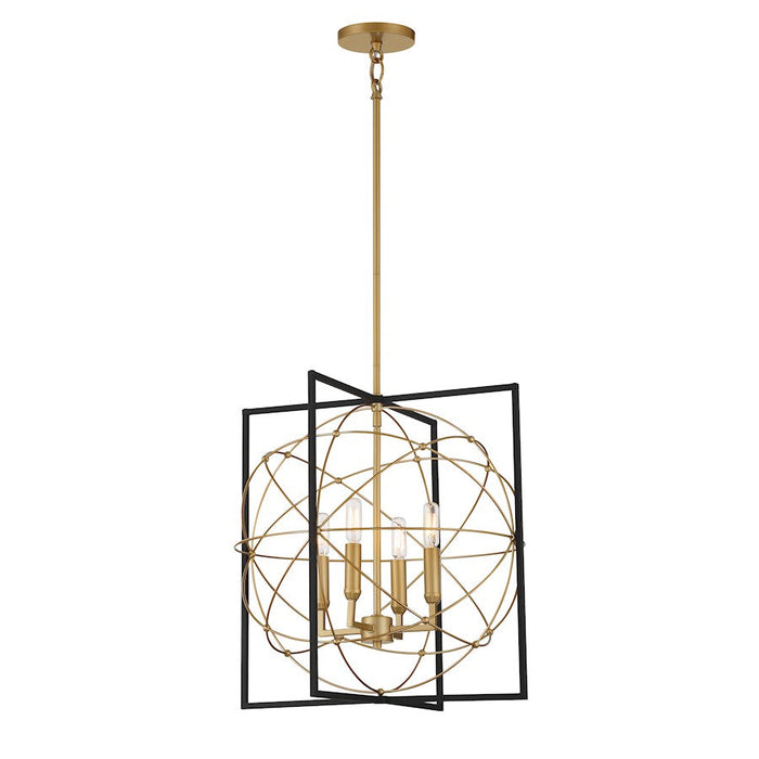 Minka Lavery Titans Trace 4 Light Pendant, Sand Coal/Honey Gold - 3914-707A