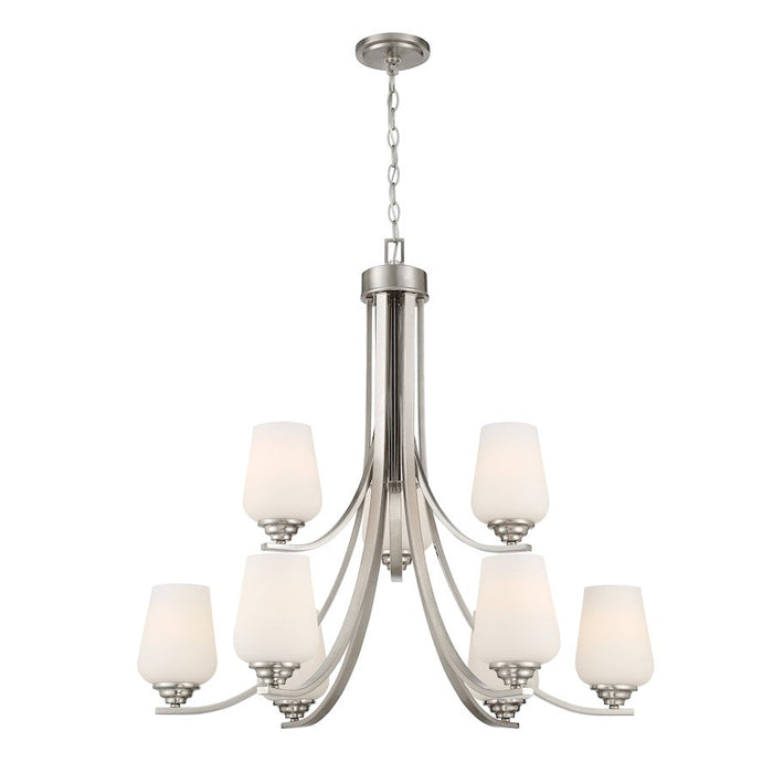 Minka Lavery Shyloh 9 Light Chandelier Fixture in Brushed Nickel - 4929-84