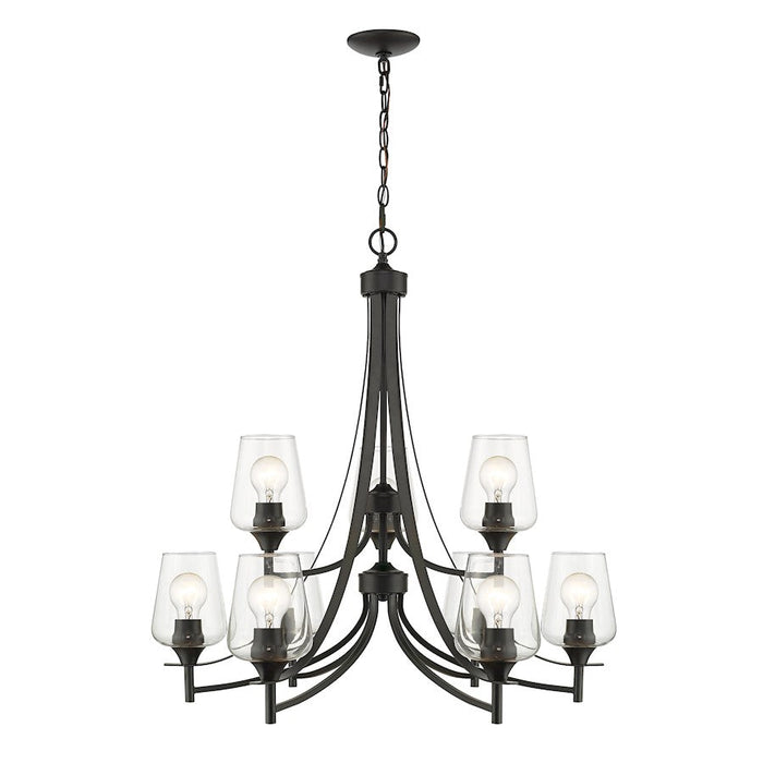 Z-Lite Joliet 9 Light 31.5" Chandelier, Clear