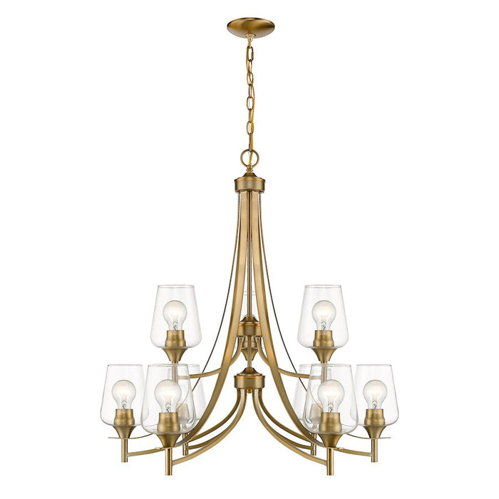 Z-Lite Joliet 9 Light 31.5" Chandelier, Clear