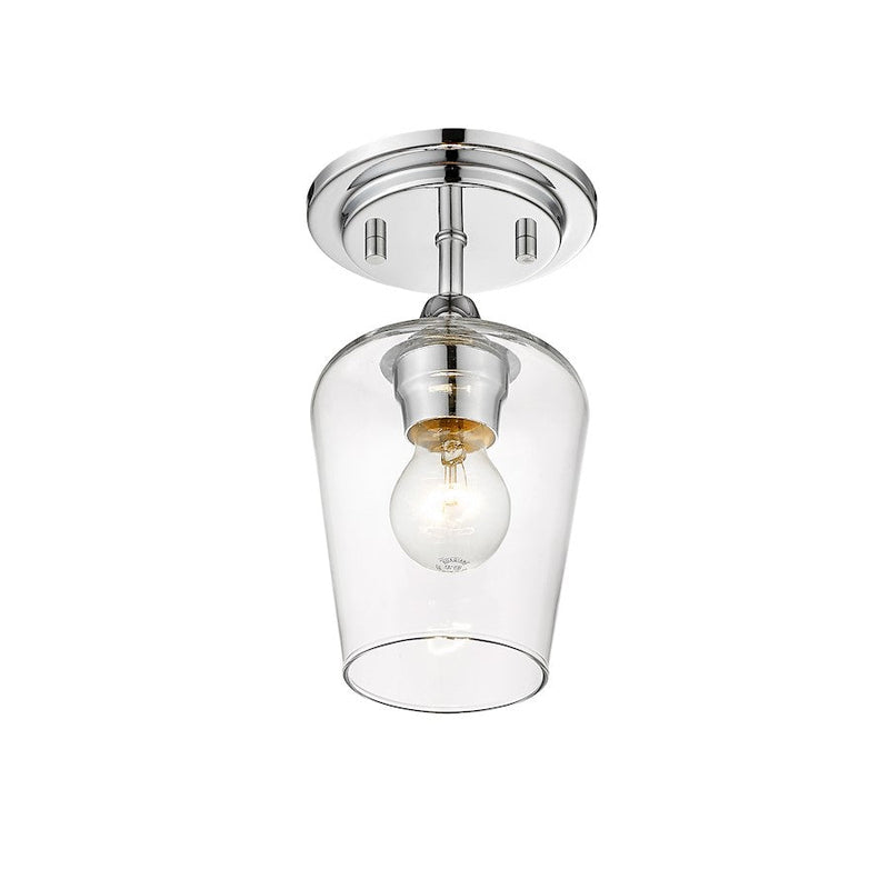 Z-Lite Joliet 1 Light Flush Mount in Chrome/Clear