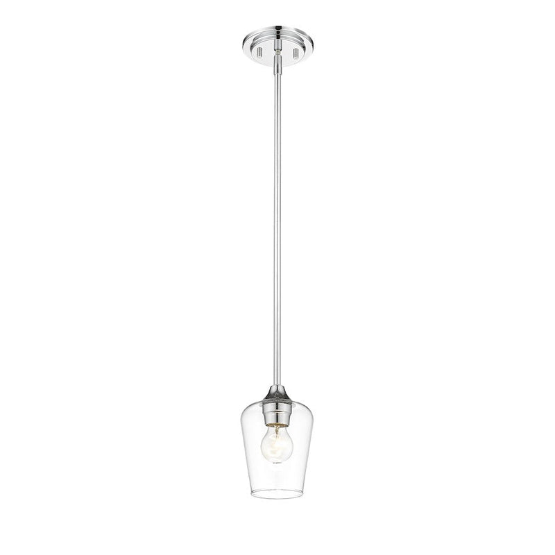 Z-Lite Joliet 1 Light Mini Pendant in Chrome/Clear