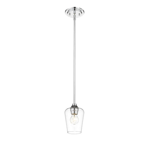 Z-Lite Joliet 1 Light Mini Pendant in Chrome/Clear