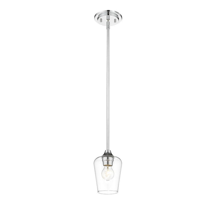 Z-Lite Joliet 1 Light Mini Pendant in Chrome/Clear