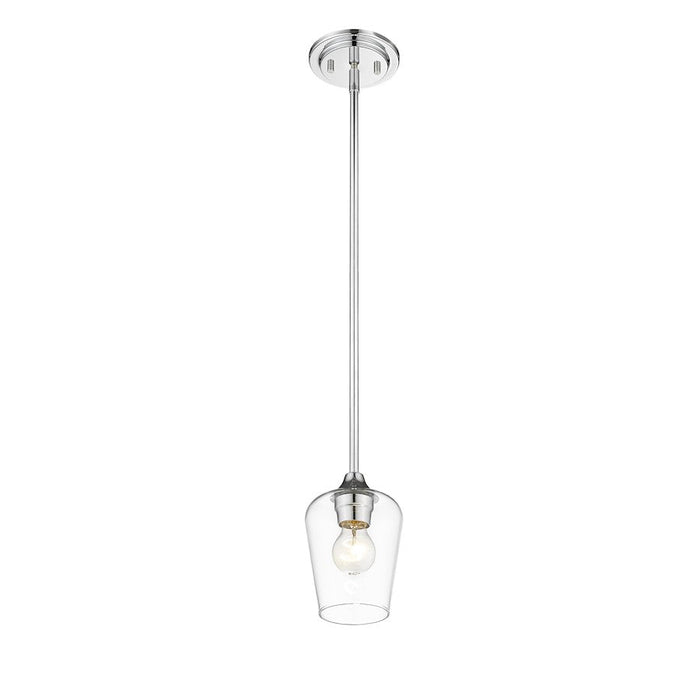 Z-Lite Joliet 1 Light Mini Pendant in Chrome/Clear