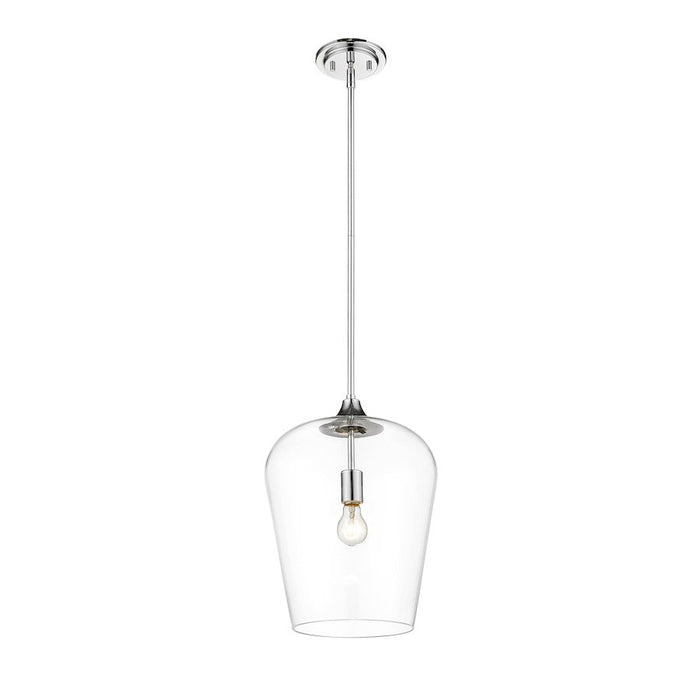 Z-Lite Joliet 1 Light Pendant in Chrome/Clear