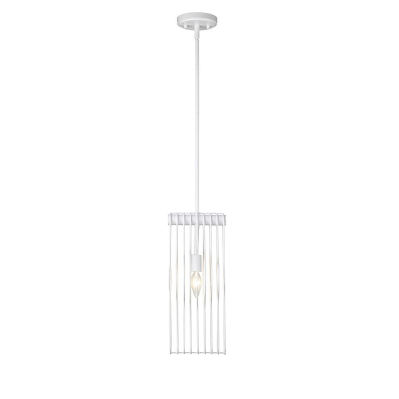 Z-Lite Contour 1 Light 16.75" Mini Pendant, White, Gloss White
